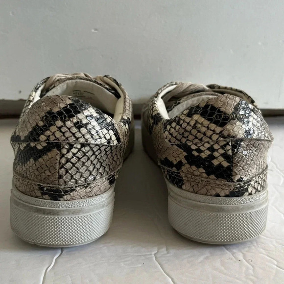 AllSaints Trish Snakeskin Print Platform Sneakers Women’s 8 Beige - Picture 4 of 17